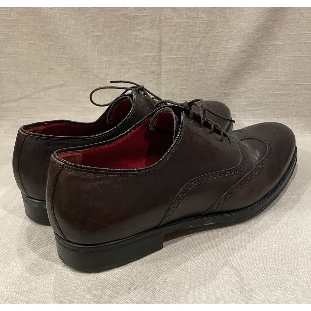 BARRETT Oxford Dark Brown Leather Full Brogue Wingtip Dress Shoes Men's Sz 10.5 - Picture 7 of 16